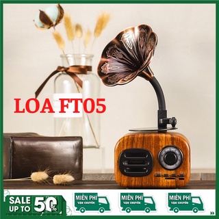 Loa bluetooth ⚡freeship⚡ loa bluetooth ft05 với kiểu dáng cổ điển bass cực căng bảo hành 1 năm