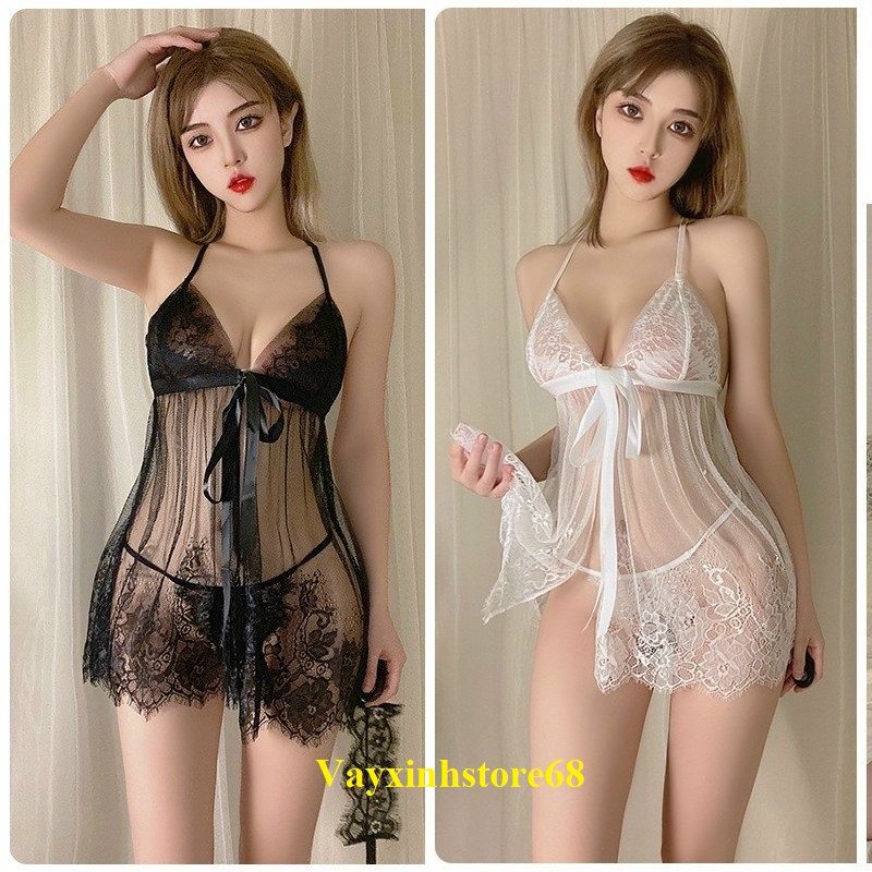 Đầm,Váy ngủ Ren Xuyên Thấu  Xẻ Trước Quyến Rũ Siêu Yêu 5142 🧅🧅🧅