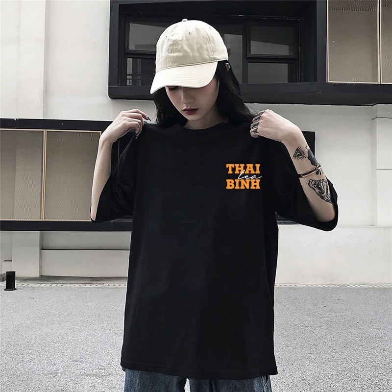 Áo thun nam nữ, áo phông nam nữ tay lỡ unisex, chất vải cotton 100% co dãn 4 chiều in đặc sản Thái Bình