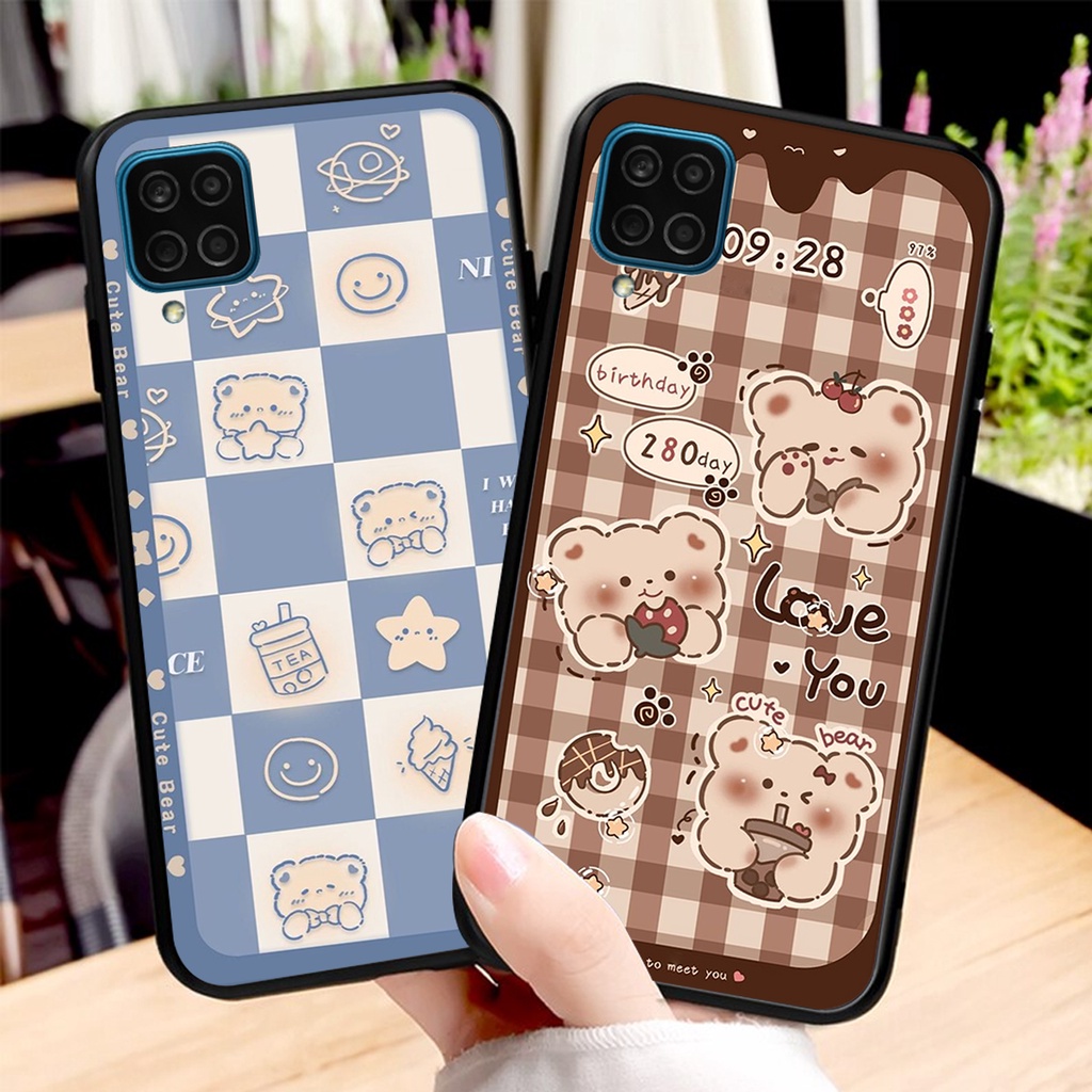 Ốp lưng Samsung A12 / M12/M32 / A22 4G in hình 3D GẤU cute be@r, soda, happy day cực hot ,thời thượng