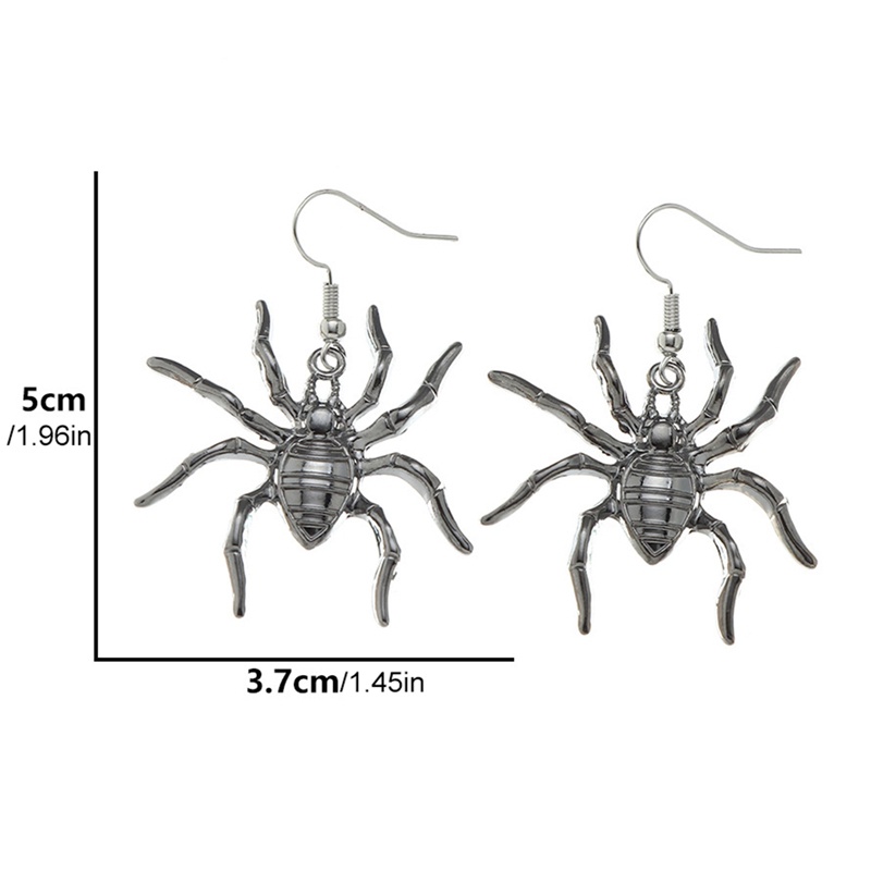 Ygt Khuyên Tai Hình Nhện Đen Phong Cách Goth Aesthet Punk Cho Nữ