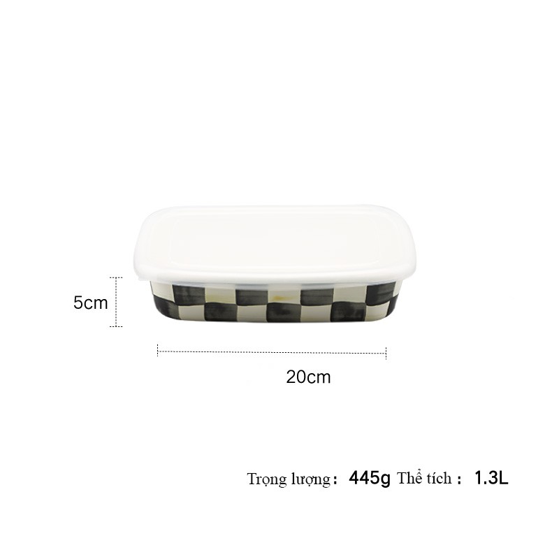 Hộp tráng men đựng thực phẩm (20x5cm)