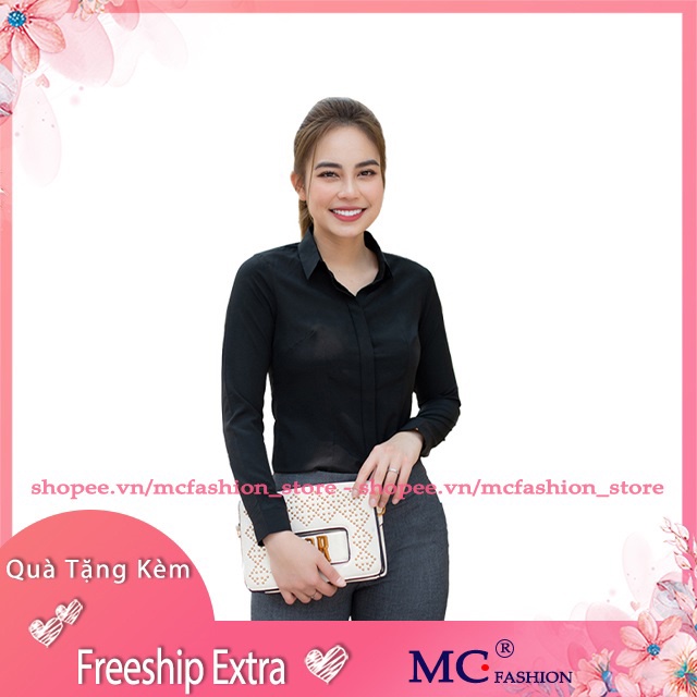 [Tặng Quà 25K] Áo Sơ Mi Nữ Công Sở Mc Fashion, Kiểu Dáng Công Sở Đẹp, Màu Trắng A198, Đen, Xanh Tím Than, Hồng, Đỏ