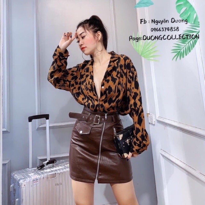 Chân Váy Da Khoá Chéo QC (VIDEO + ẢNH THẬT TỰ QUAY)