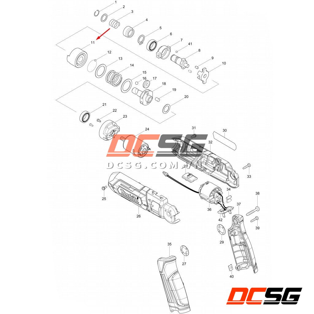Đầu búa máy vặn vít 7.2V TD020D/ TD021D/ TD022D Makita 324714-0 | DCSG