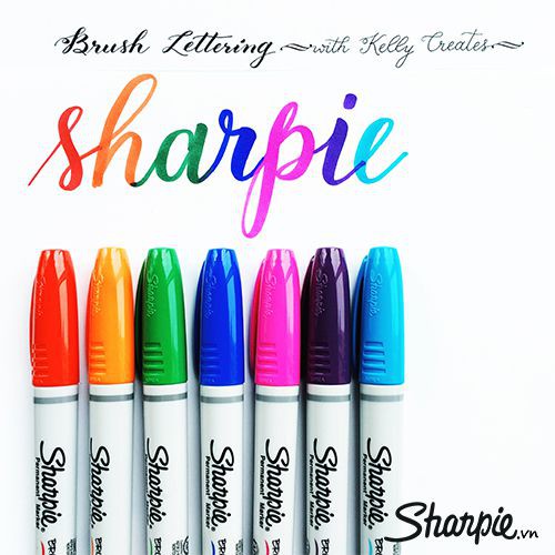 Bút lông dầu ngòi cọ Sharpie Brush Tip - Pink (Màu hồng)