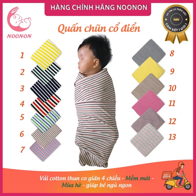 Khăn Quấn Nhộng Chũn Cổ Điển Noonon Dạy Bé Tự Ngủ(Túi Ngủ, Ủ Kén Cho Em Bé Sơ Sinh Đến 6 Tháng)