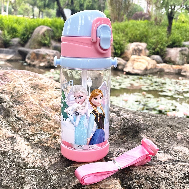Socute Bình Nước Hình Người Nhện / Mèo Máy 450ml Có Dây Đeo