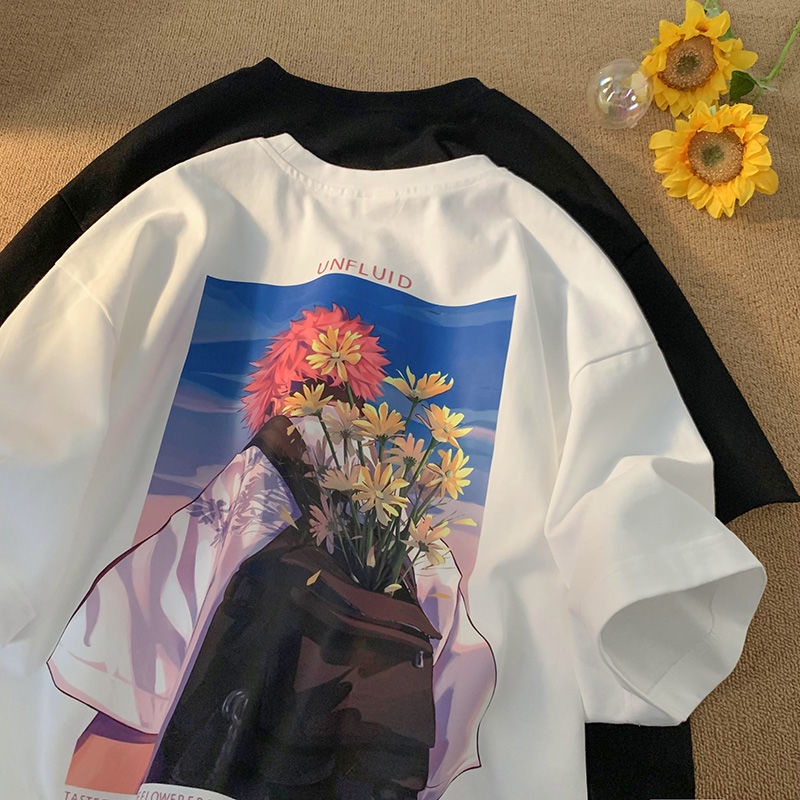 Áo Thun Tay Ngắn Dáng Rộng 2022 Họa Tiết Hoạt Hình Phong Cách Mùa Hè Mới Cho Nam