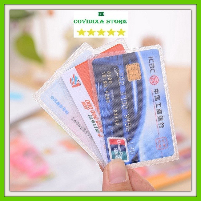 Bọc thẻ ngân hàng bọc thẻ căn cước công dân bảo vệ khỏi trầy xước thiết kế 1 mặt nhám 1 mặt trong