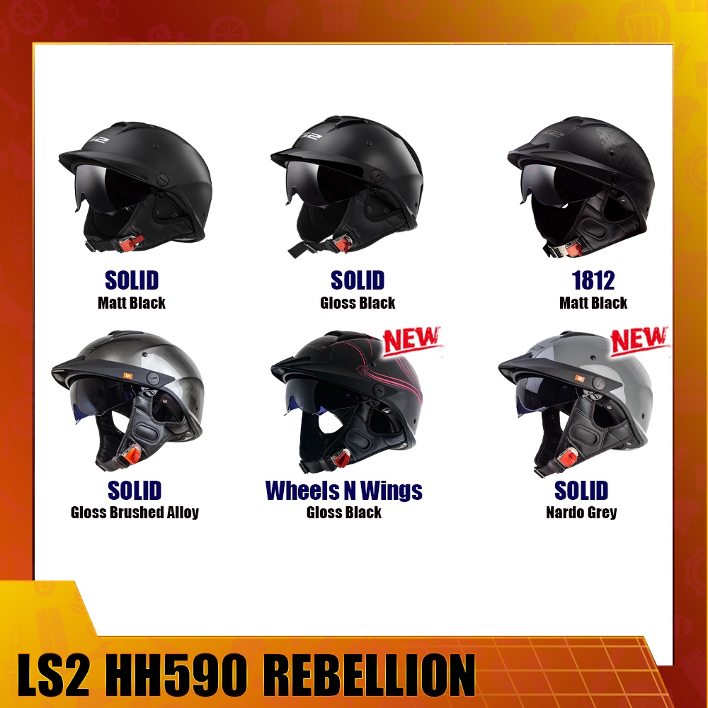 MŨ BẢO HIỂM NỬA ĐẦU LS2 HH590 REBELLION - GARA20