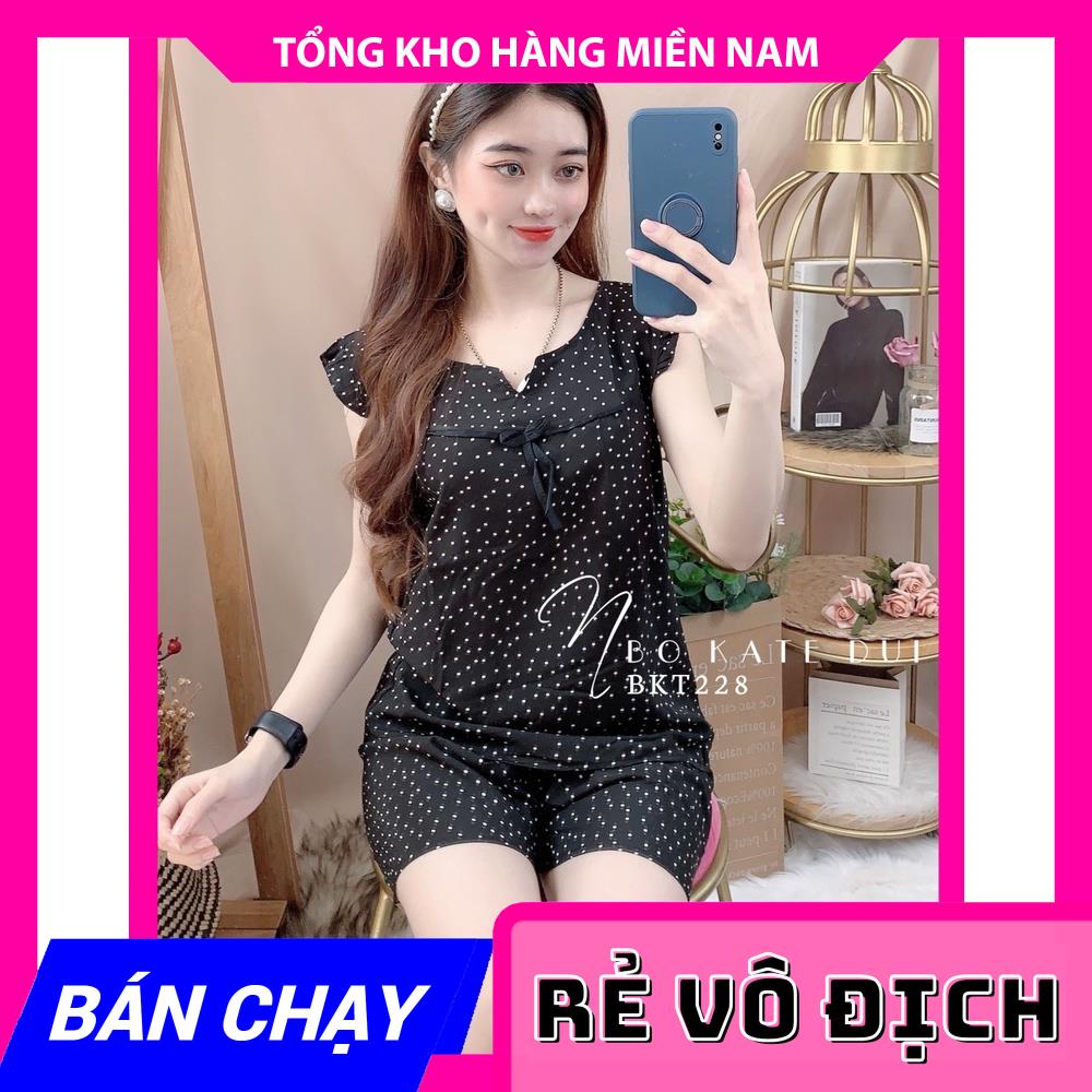 Đồ bộ kate đùi chấm bi cực xinh BKT228 ⚡Ảnh thật⚡ Đồ bộ nữ ⚡ Đồ bộ mặc nhà ⚡ Bộ kate chấm bi