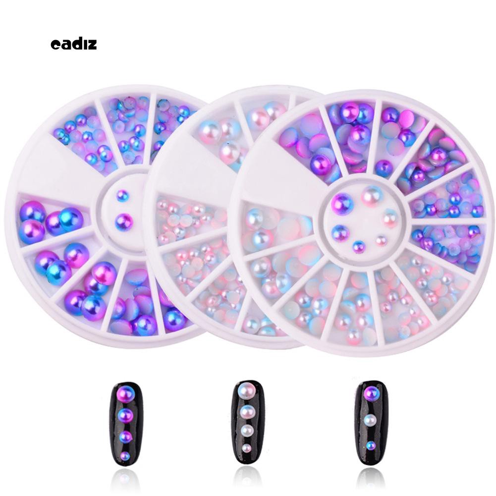 [Hàng mới về] Bộ ngọc trai trang trí móng tay thiết kế kiểu nửa hình cầu