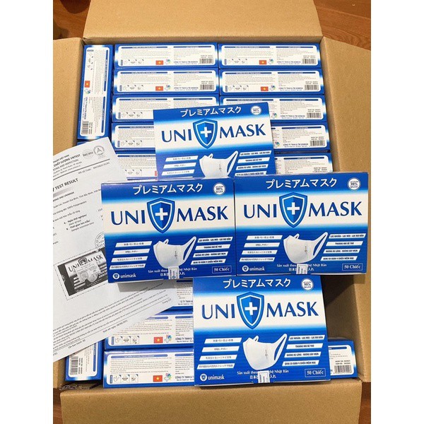 khẩu trang UNI MASK 3D hàng chính hãng công nghệ nhật bản 1 hộp 50 chiếc