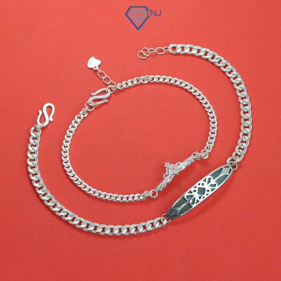 Vòng tay đôi nam nữ bạc Hiệp Sĩ Công Chúa LTD0023 Trang Sức TNJ
