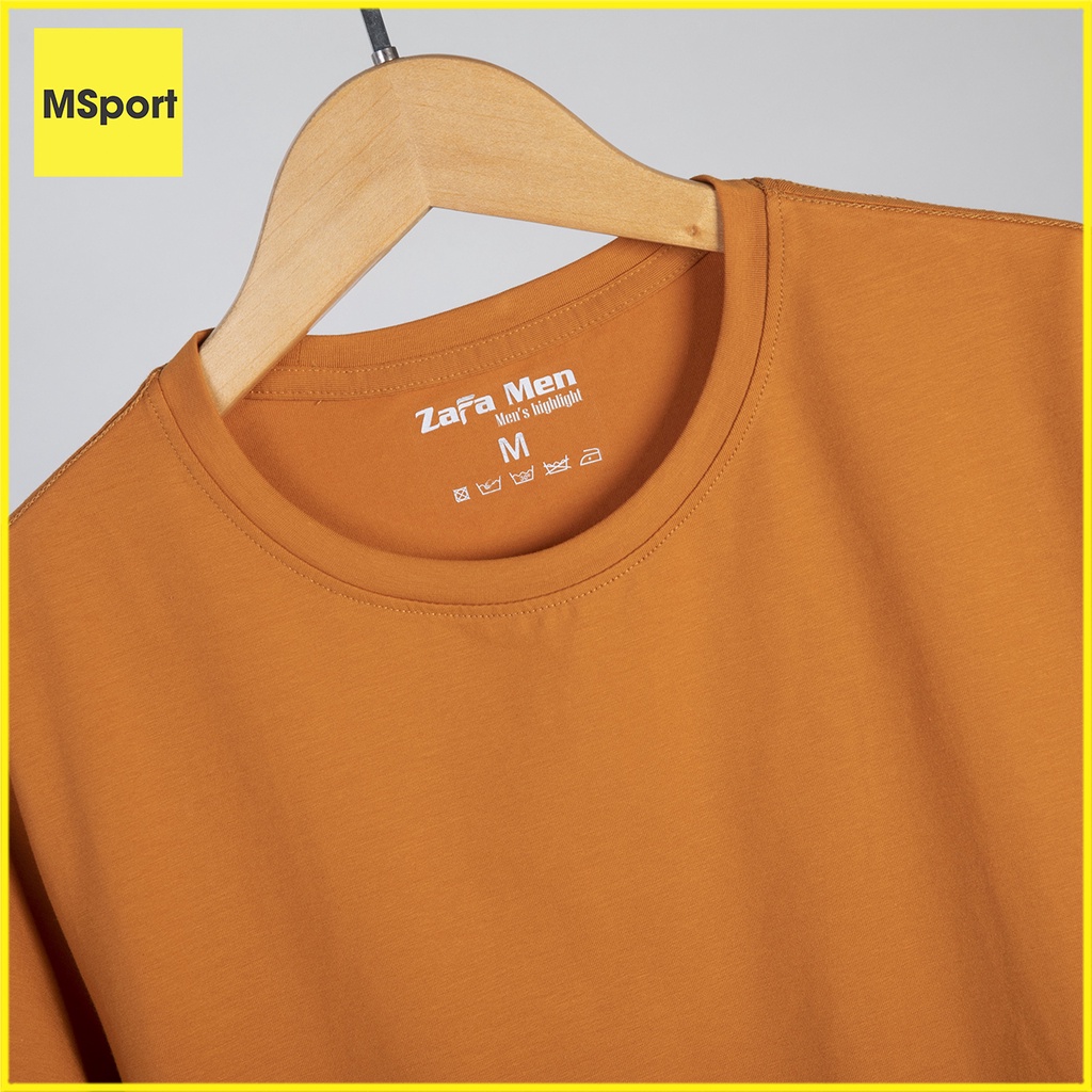 Áo Thun Nam Trơn Cổ Tròn Chất Vải Cotton 100% Mềm Mịn Thấm Hút Mồ Hôi Tốt Màu Vàng Đồng