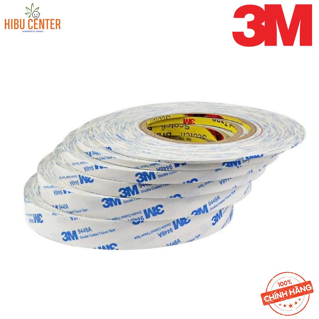 Băng Keo 2 Mặt 3M 9448A 10mmx50m - Phù hợp với nhiều loại bề mặt – Hàng Chính Hãng – HIBUCENTER