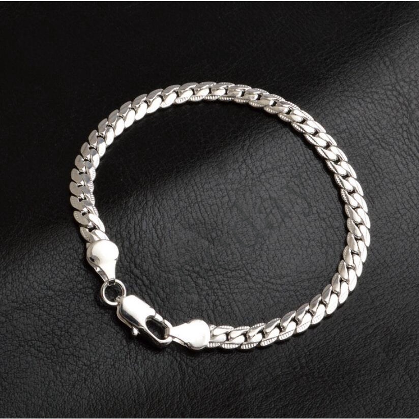 Vòng Tay Dây Xích Mặt Phẳng unisex Thời Trang