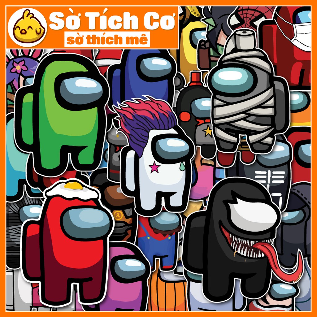 Among Us dán điện thoại, laptop, mũ bảo hiểm, guitar, vali MSP: A12