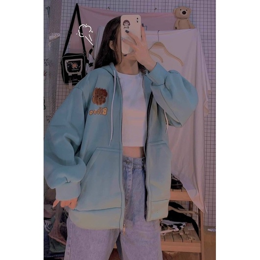 Áo khoác Nỉ ngoại cao cấp có nón dây kéo form rộng alohashop91