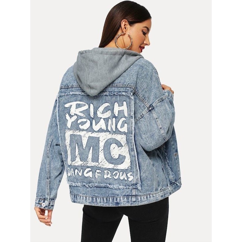 [ Ảnh thật ] Áo khoác Jeans Unisex Rich MC