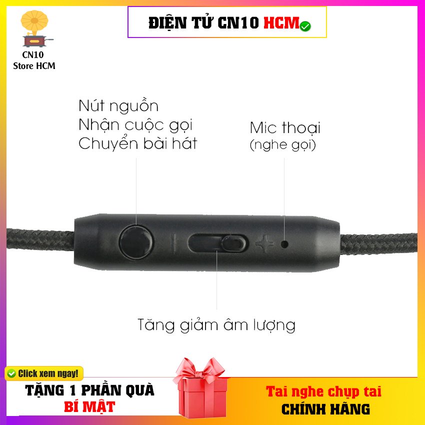 Headphone có dây KANEN chính hãng có mic âm thanh hay BH 12 tháng đổi mới