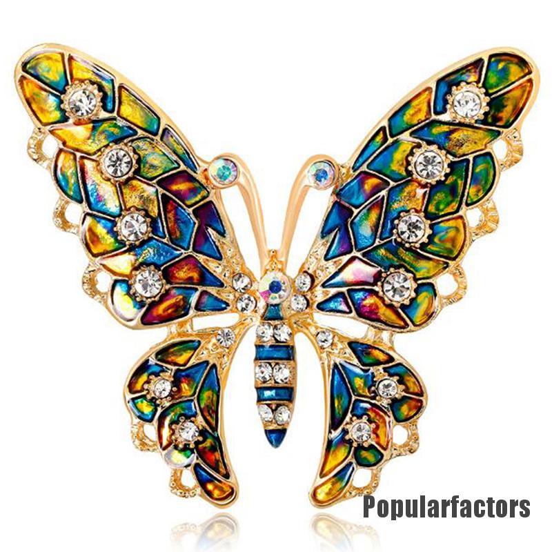 Ghim Cài Áo Hình Bướm Đính Đá Nhân Tạo Thời Trang