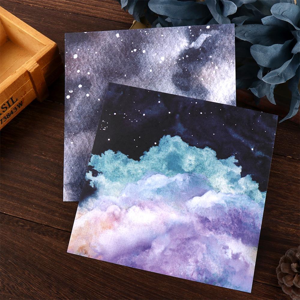 Set 24 Tờ Giấy Họa Tiết Bầu Trời Sao 6 &quot;X6&quot; Dùng Trang Trí Sổ Tay / Trường Học