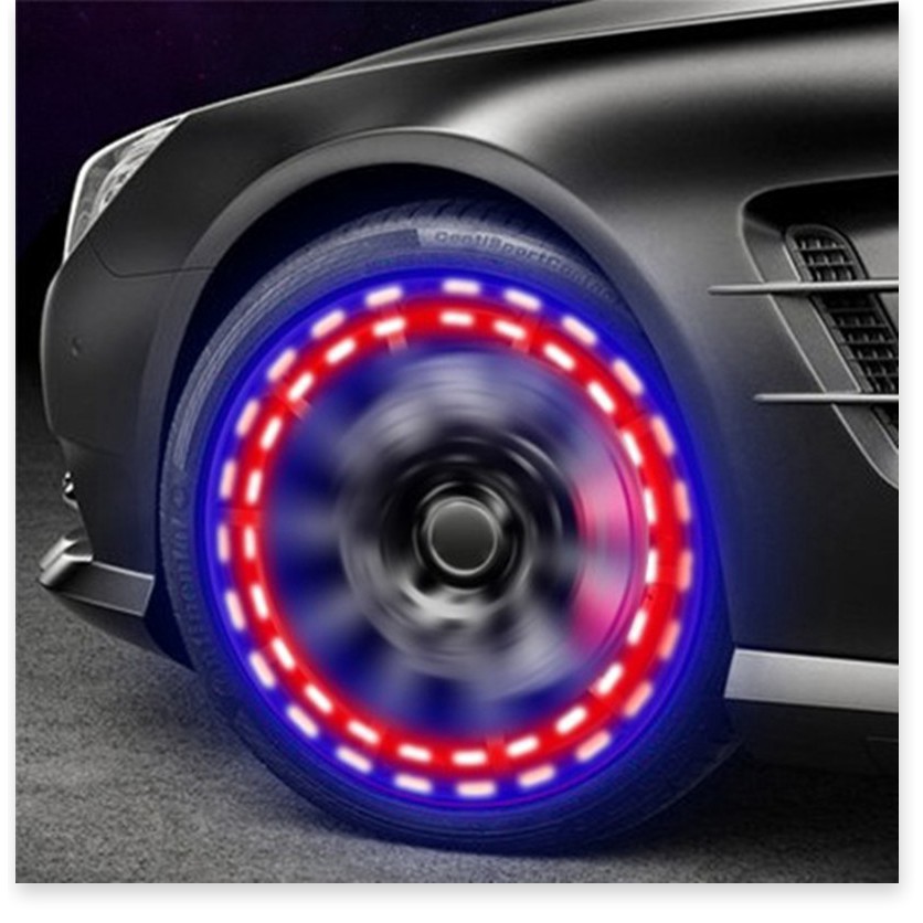 Đèn led   🔖1 ĐỔI 1 🔖  Đèn led gắn bánh xe hơi đổi nhiều màu theo ý, dùng pin mặt trời, tự động tắt khi dừng xe 7762