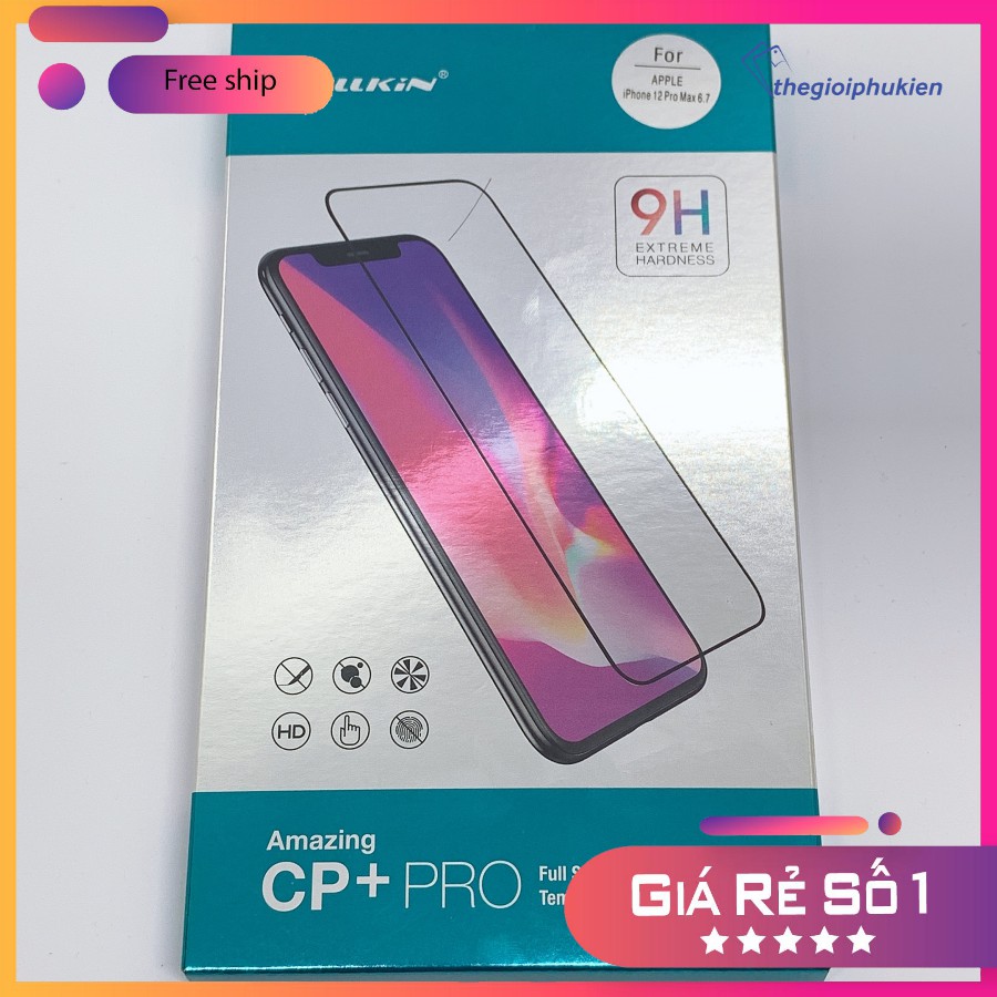 Kính cường lực iPhone 13/ 13 Pro/ 13 Pro Max, 12/ 12 Pro/ 12 Pro Max Full màn hình CP+PRO Nillkin chính hãng