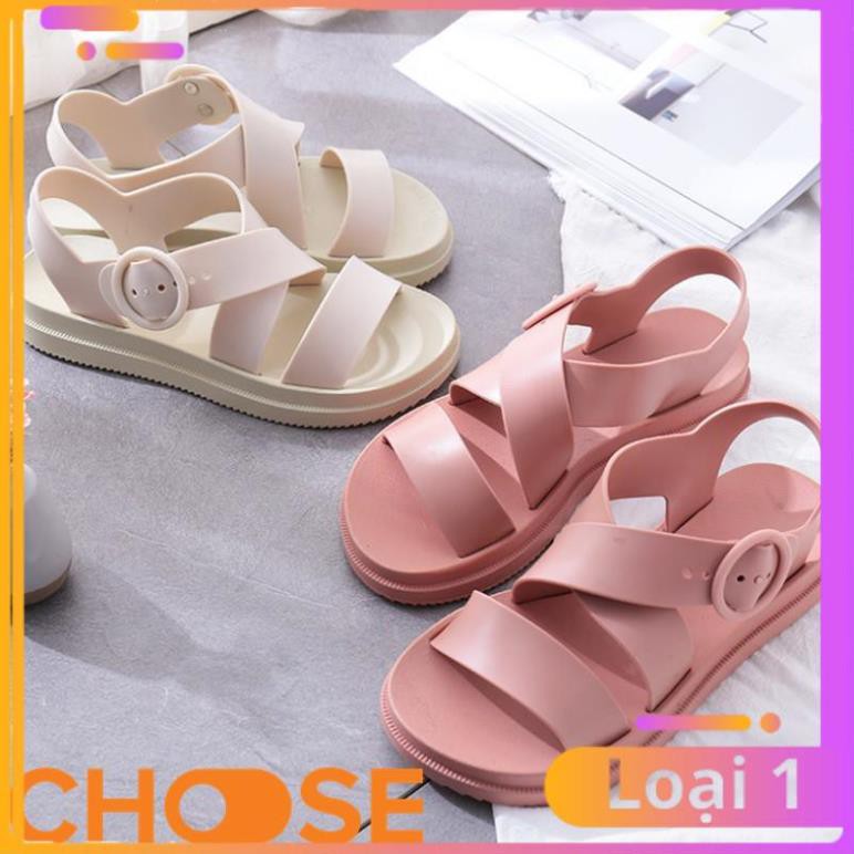 Giày Nữ Choose GIÁ RẺ Sandal CHỐNG NƯỚC Cao Su Quai Chéo
