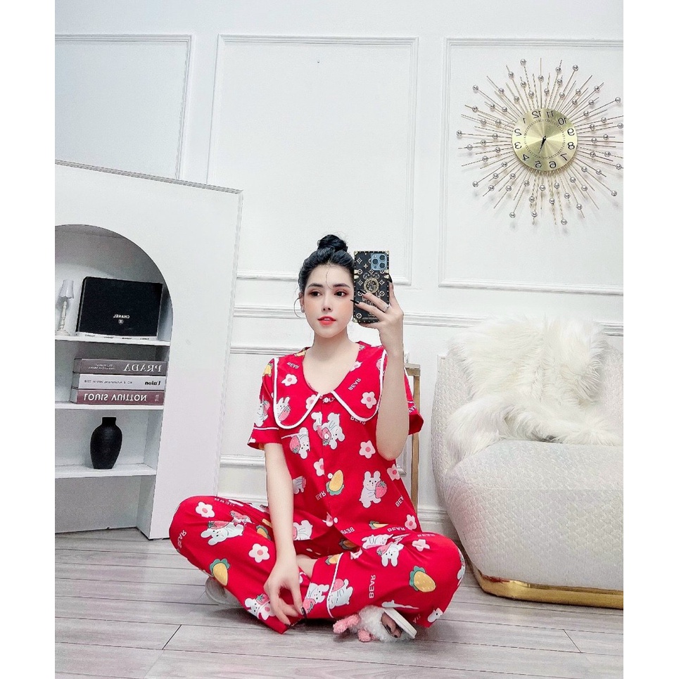 ❤️SIÊU DỄ THƯƠNG❤️Đồ bộ quần dài áo cổ sen mặc nhà, đồ bộ mặc nhà nữ mềm mịn mát chipchip90 M00128