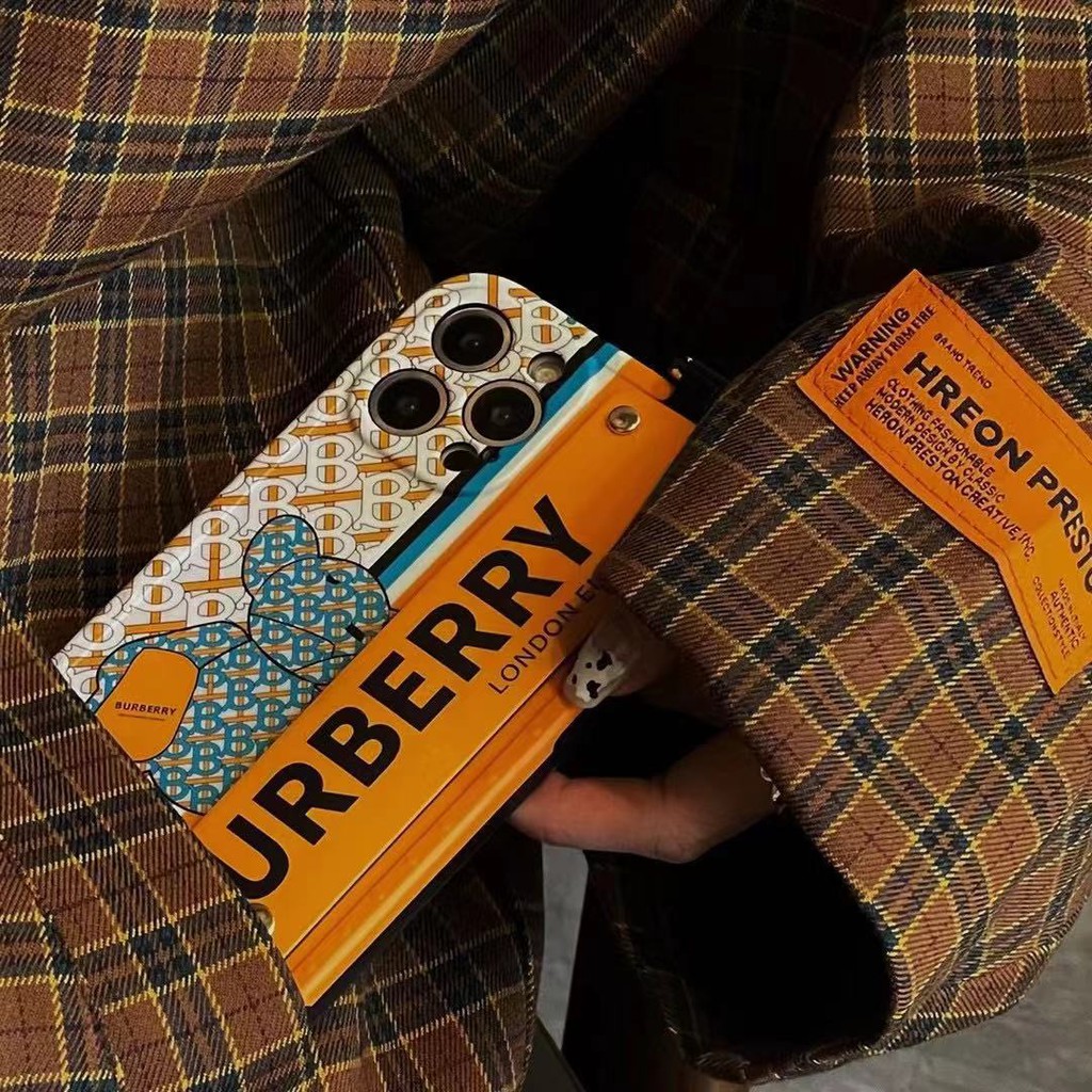 Ốp điện thoại trang trí logo Burberry kèm dây đeo iPhone 13ProMax 13 13pro 11ProMax 11 X Xs Xr XsMax 12 12pro 12ProMax
