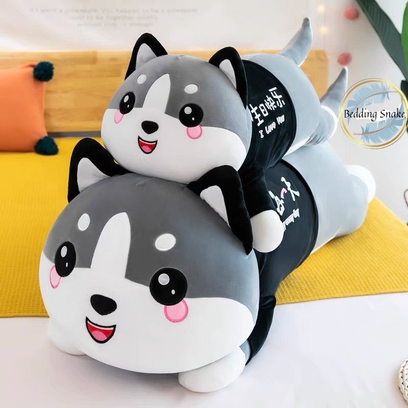 Gấu bông mèo mặc áo siêu Cute, Gối ôm mèo Husky to khủng lồ kích thước đa dạng, Thú nhồi bông mèo alaska co dãn 4 chiều