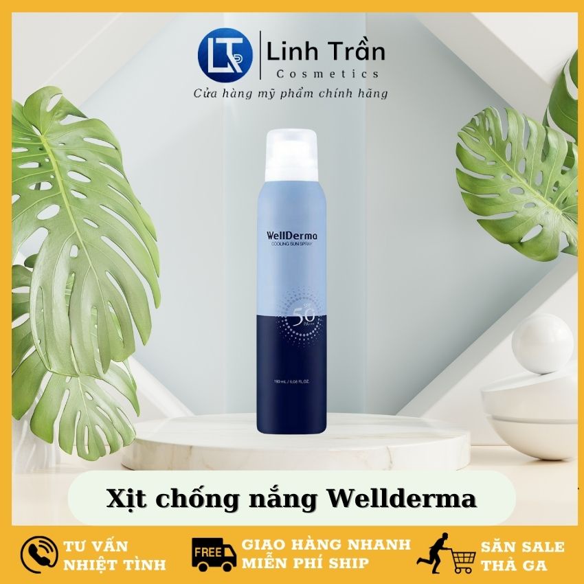 [Hàng auth] Xịt chống nắng wellderma cho body trắng da hàn quốc chính hãng