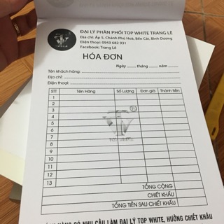 Hoá đơn bán hàng - hoá đơn mỹ phẩm