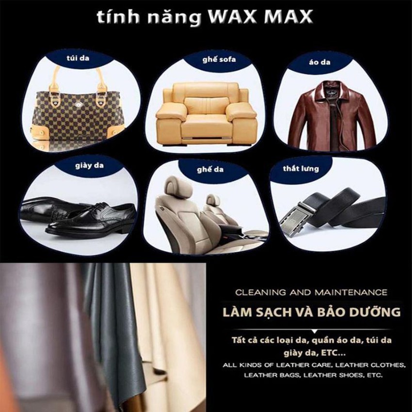 [SALE] Chai Xịt Bóng Da WAXMAX PA01, Bình 650ml Làm Mới Ghế DA, Taplo, Vô Lăng Sáng Bóng Như Mới