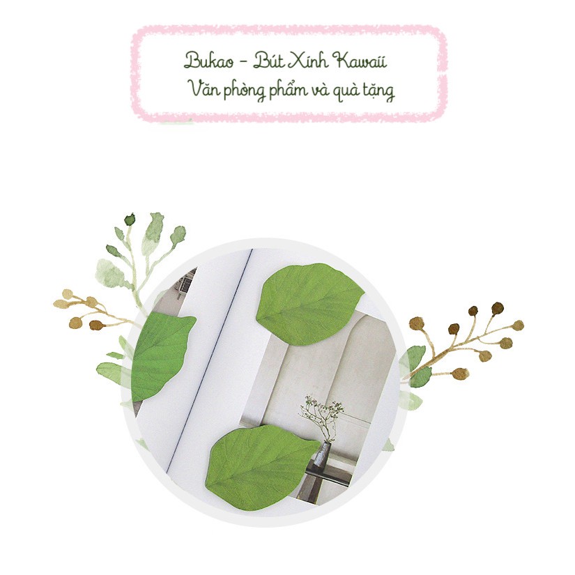 Z0635 Note Ghi Chú Hình Chiếc Lá Xinh Xắn Độc Đáo Bukao