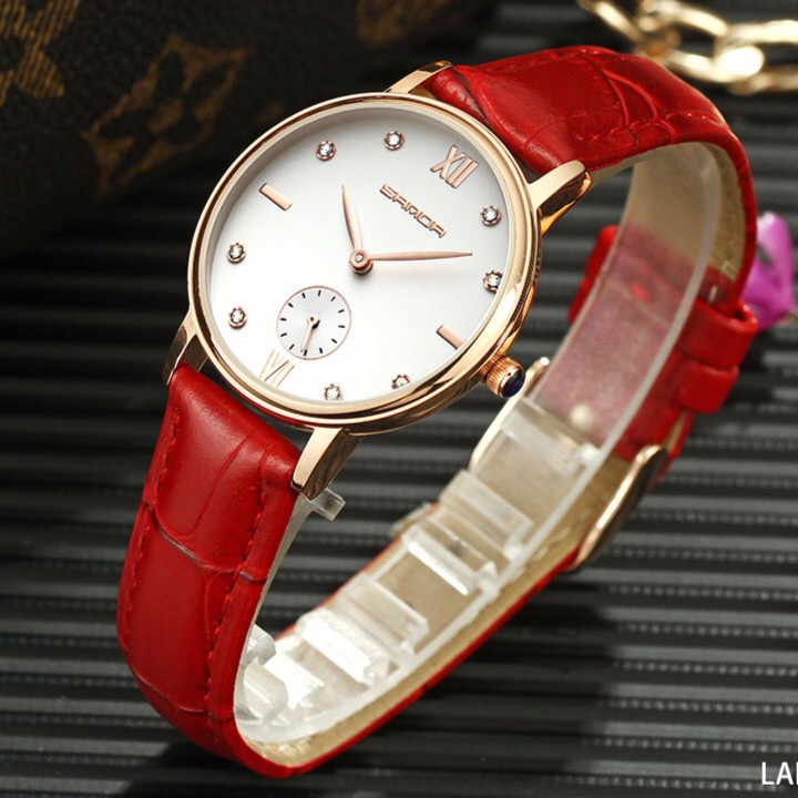 Đồng hồ nữ SANDA JAPAN dây da cao cấp cực xinh