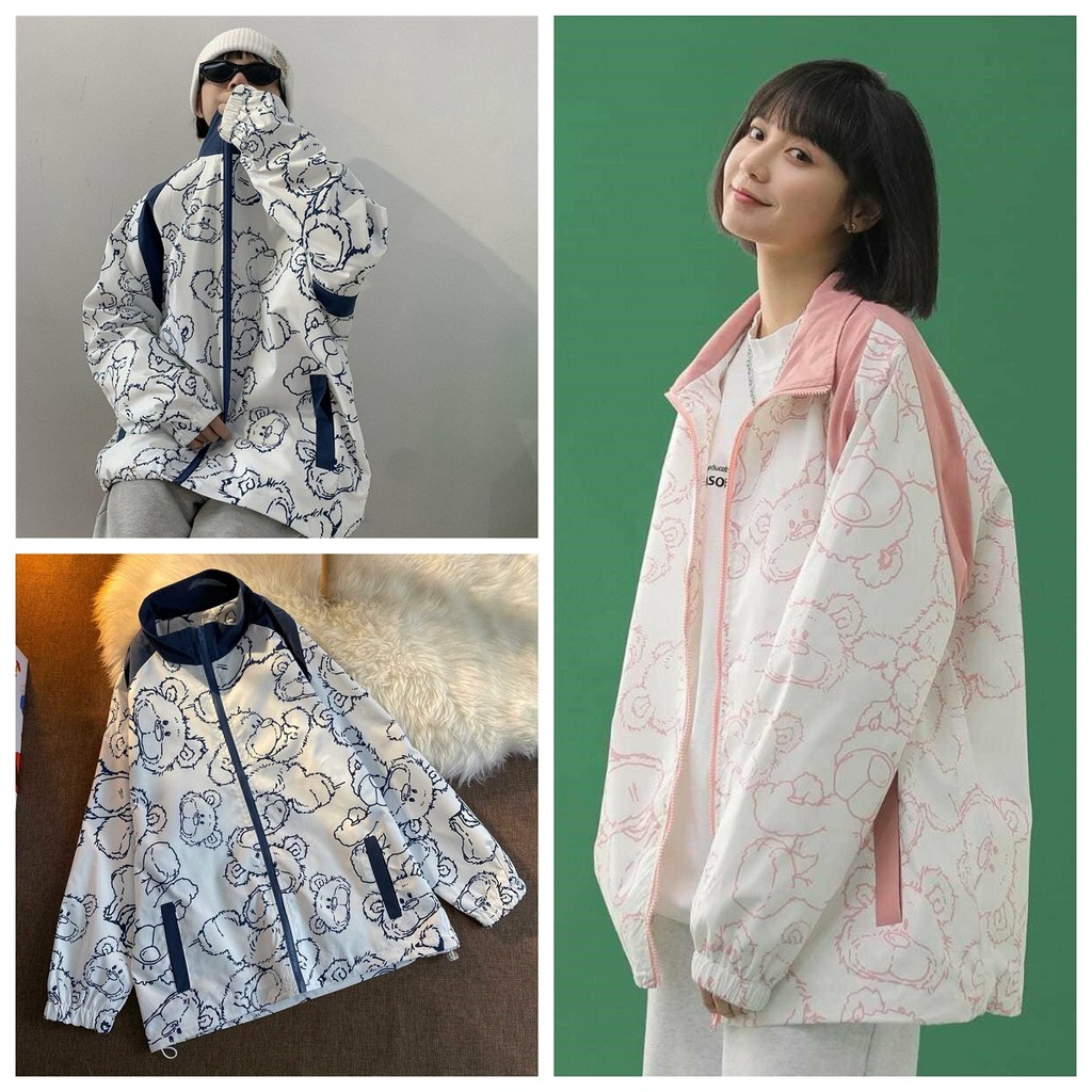 Áo khoác dù thời trang họa tiết gấu dễ thương H045 ERIK