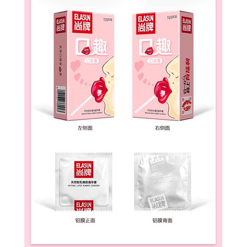 Bao cao su quan hệ bằng miệng Oral Sex ,Ít gel - hương dâu tây ngọt ngào hộp 10 cái
