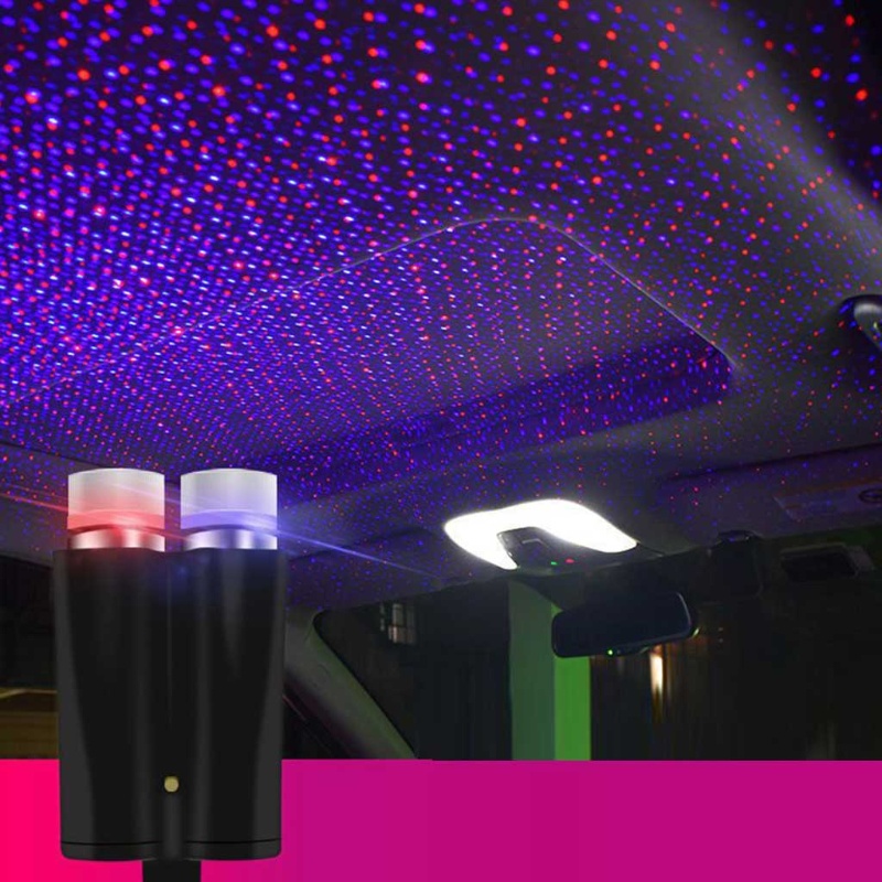 Đèn LED Chiếu Ánh Sáng Trời Sao Gắn Trần Xe Hơi Trang Trí Nội Thất Có Thể Điều Chỉnh Cổng USB