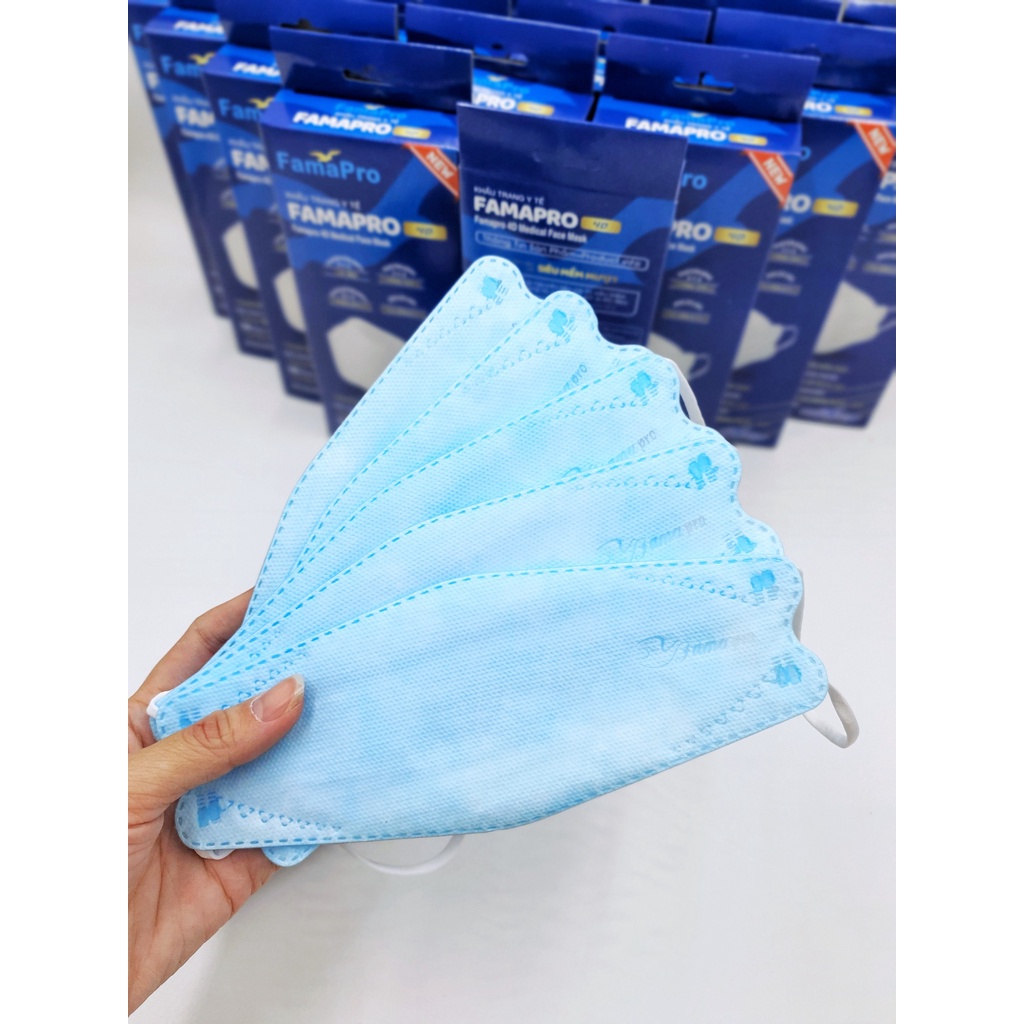 COMBO 50 - 100 cái Khẩu trang 3 lớp Famapro 4D KF94  - Hộp 10 cái