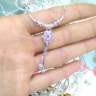 Dây chuyền bạc Dây mì liền mặt hoa bạc ta Van Jewelry