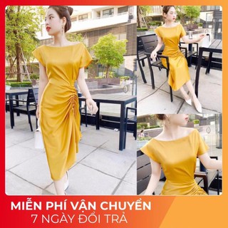 (FREESHIP+ẢNH THẬT) VÁY DỰ TIỆC VÁY BODY VÀNG V1100