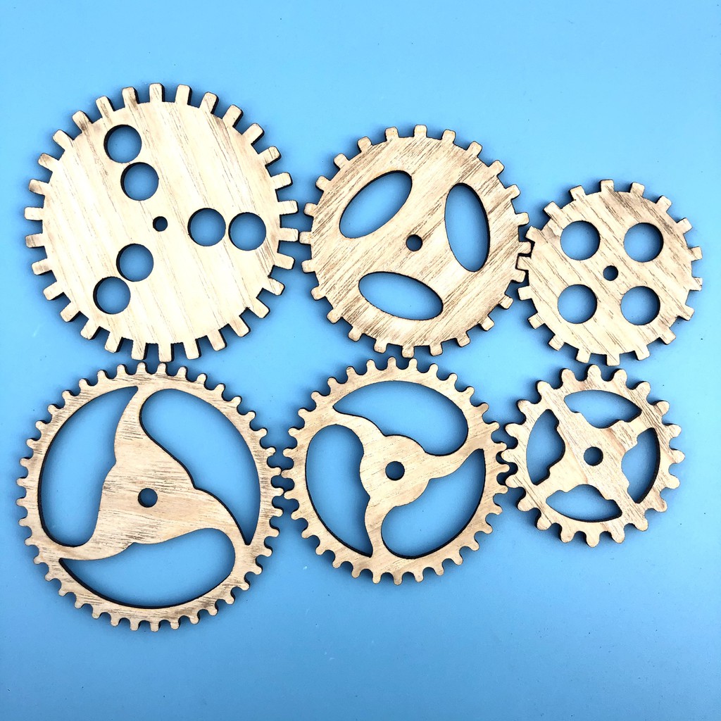 Bánh Răng Cưa Gỗ Nhiều Kích Thước Trang Trí Tường, Phụ Kiện Tự Làm Bảng Bận Rộn Cho Bé
