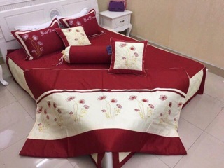 bộ ga chăn xoa satin