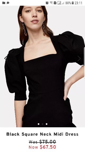 Đầm midi cổ vuông Topshop Square Neck Midi Dress