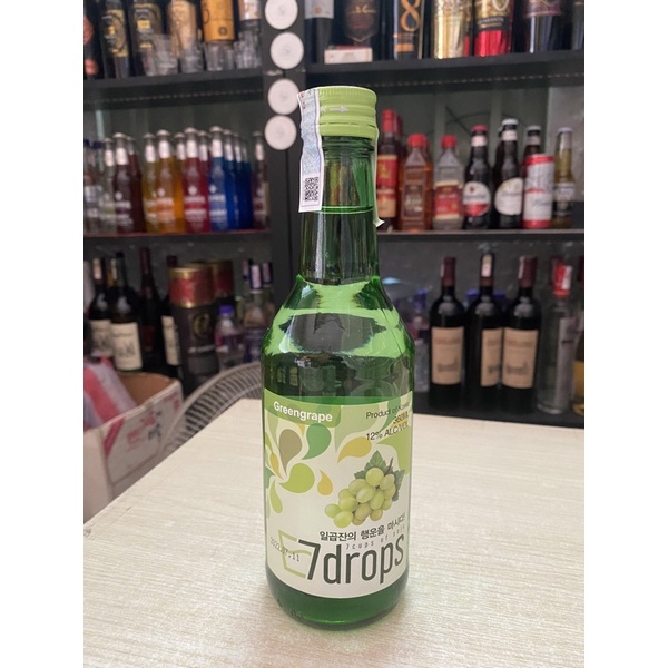 Soju Hàn Quốc 7DROPS Green Grape 360ml- Vị Nho Xanh