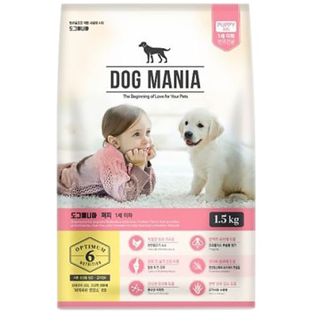 🧧[SALE LỚN] 🧧 Thức Ăn Hạt Khô Cho Chó Nhỏ Dog Mania Puppy (1.5kg) (HÀN QUỐC) (Thức Ăn Khô,Thức Ăn Hạt, C